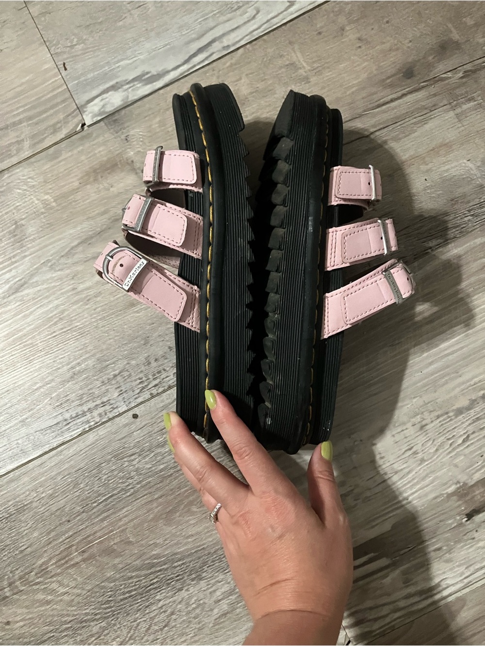 Dr Martens Blaire Slide Sandals Pink Leather Size 6 - Picture 3 of 5